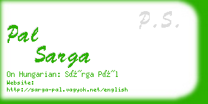 pal sarga business card